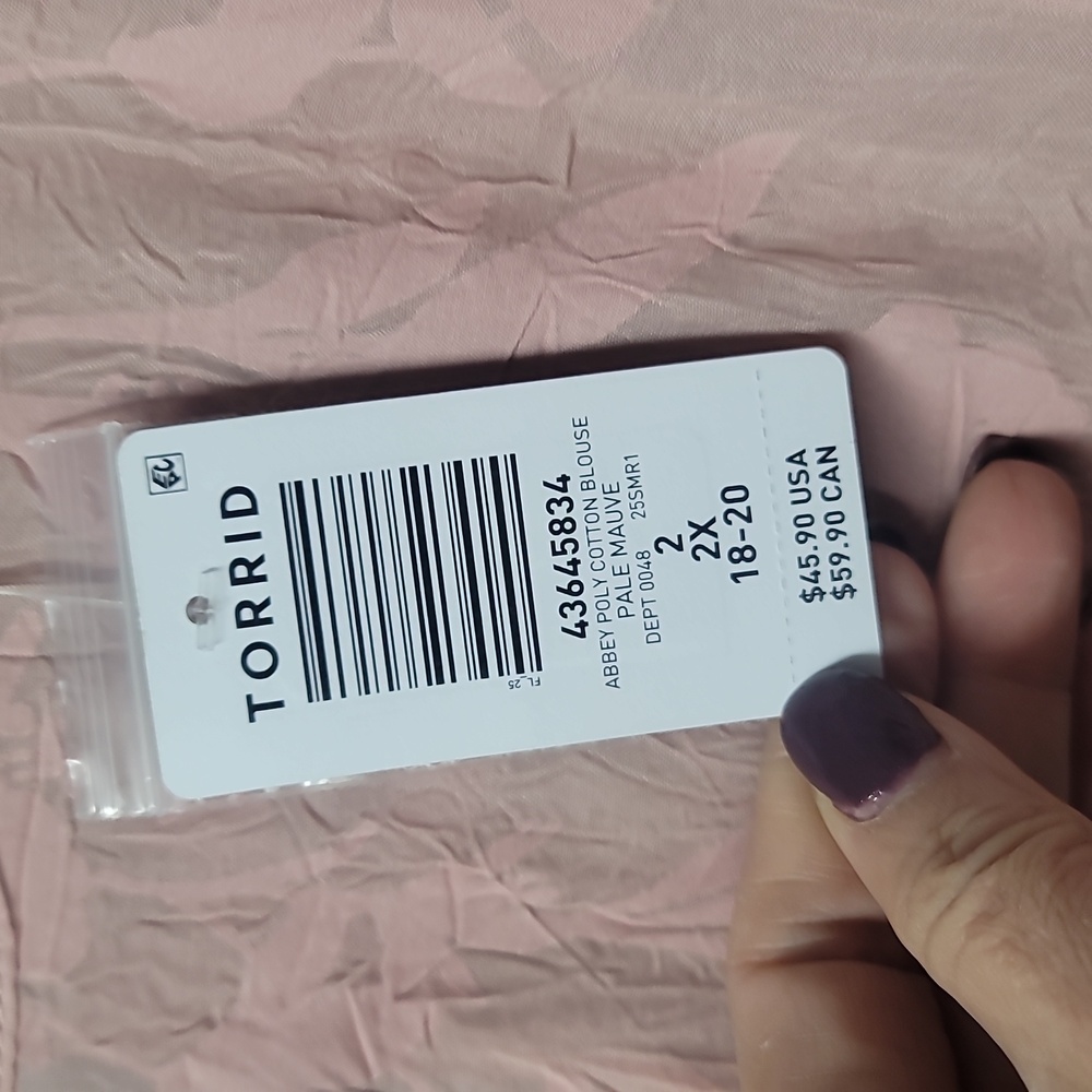 Torrid Blush Pink Textured Blouse - Picture 5 of 6
